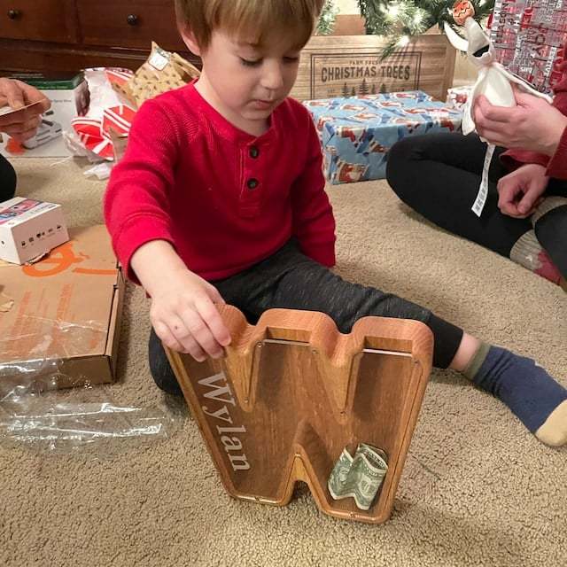 🎁Best Children's Gift-💰👪 26 Letters personalized-wooden-letter-piggy-bank