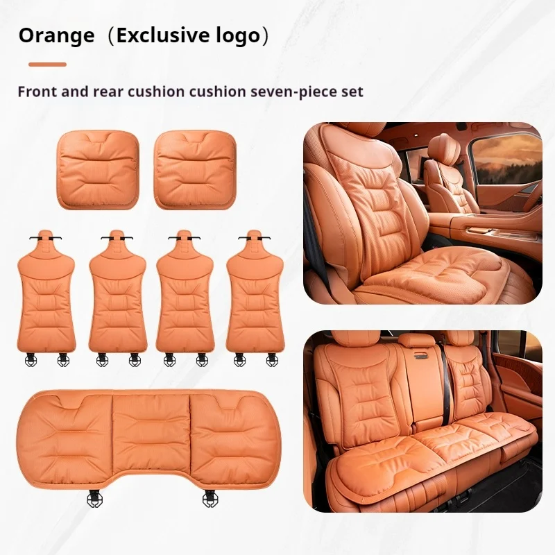 Car Seat Cushion Premium Nappa Leather Comfortable Seat Back