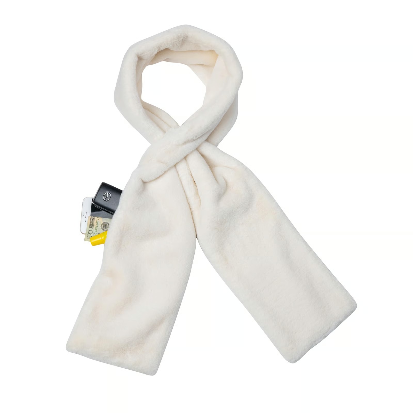 Holiday Mega Sale Save 50%🔥Women's Ultra-Soft Faux Fur Pull-Through Scarf with Hidden Zipper Pocket