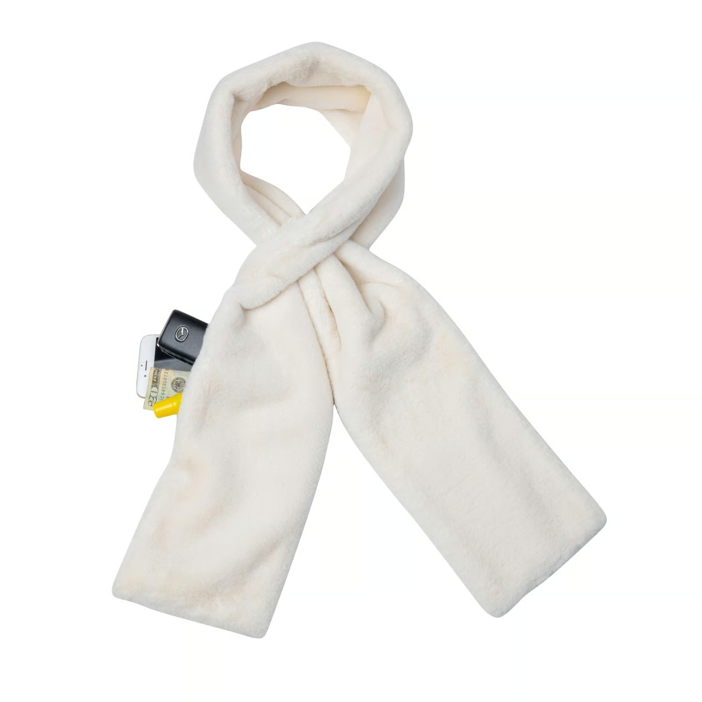 Holiday Mega Sale Save 50%🔥Women's Ultra-Soft Faux Fur Pull-Through Scarf with Hidden Zipper Pocket