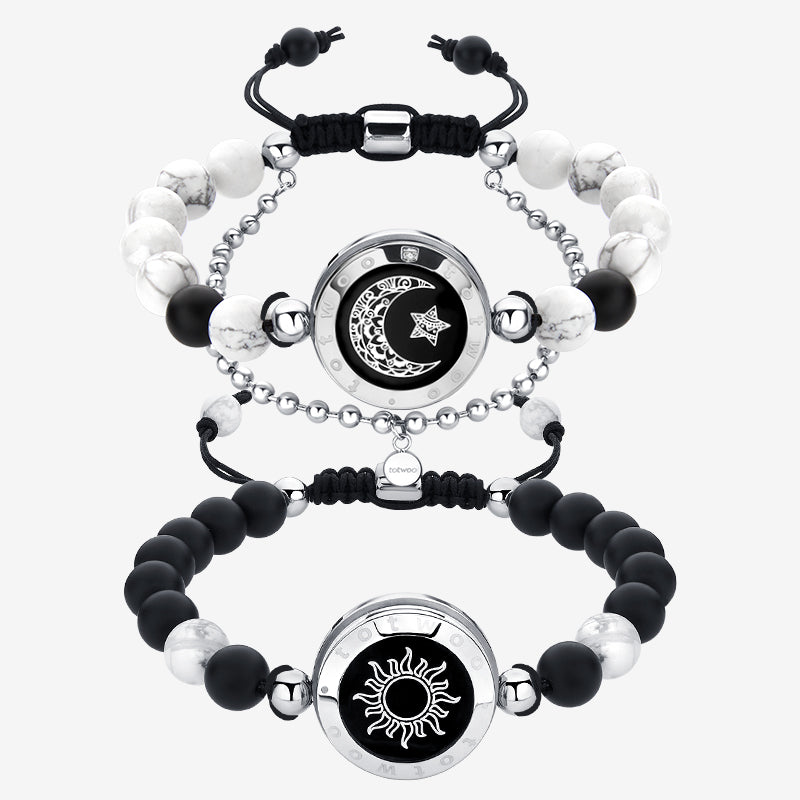 Sun&Moon Touch Bracelets with Matching Beads