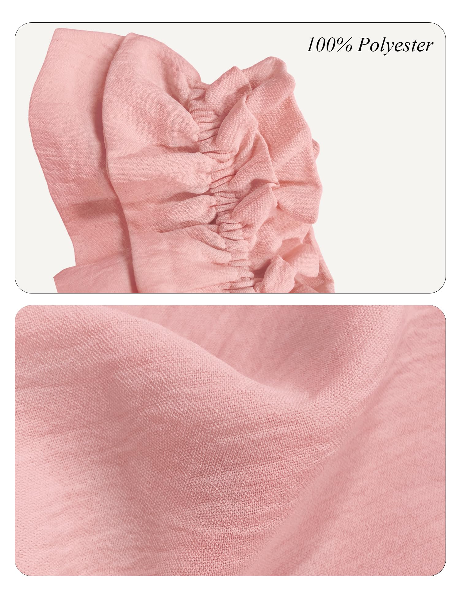 KFUBUO Womens Pink Pajamas Set 2 Piece Ruffle Pj Soft Cami Top and Pants Sleepwear Set Bridal Pajama for Women Set