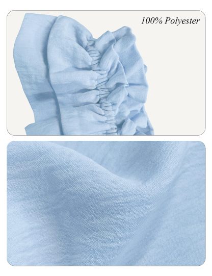 KFUBUO Womens Blue Pajamas Set 2 Piece Ruffle Pj Soft Cami Top and Pants Sleepwear Set Bridal Pajama for Women Set
