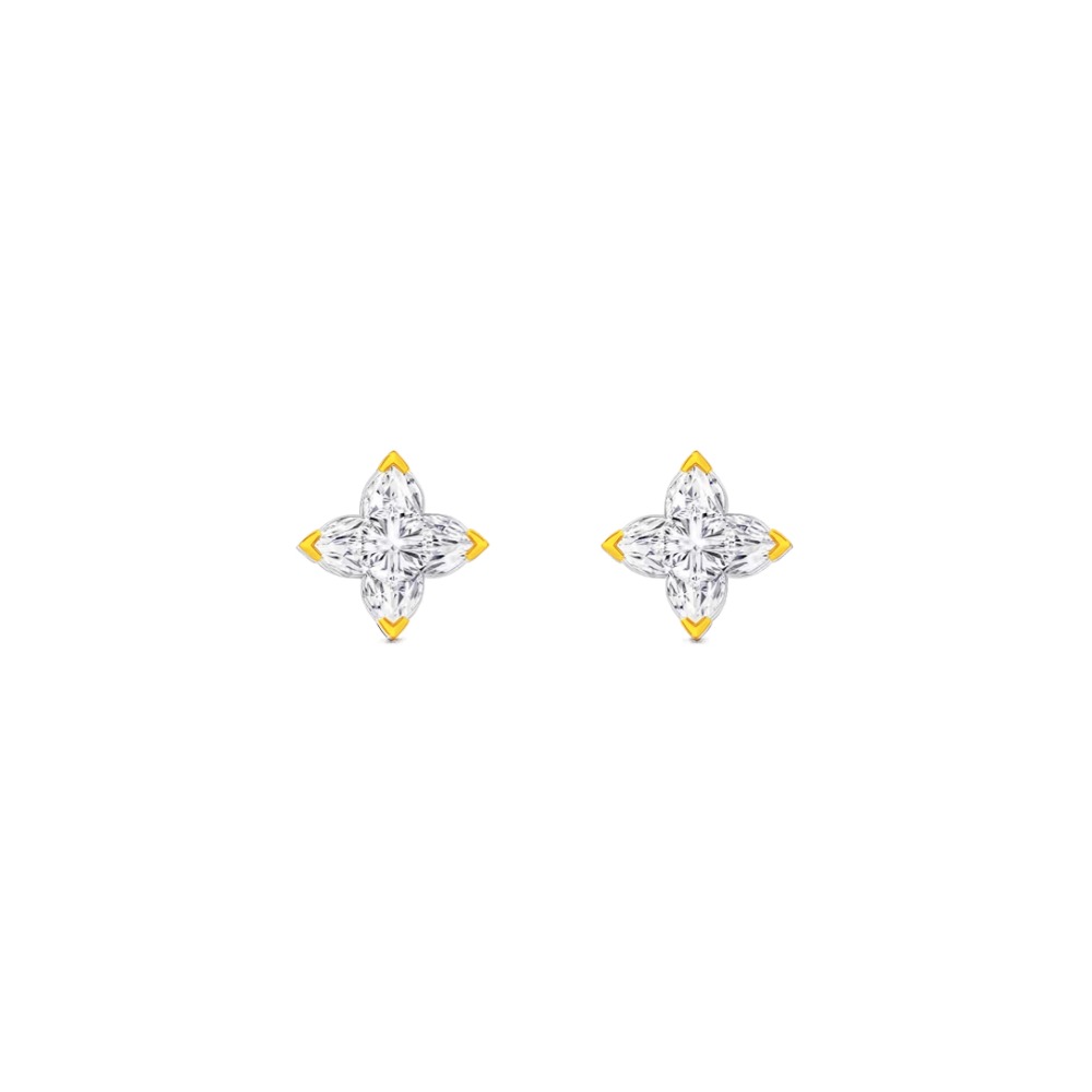 4 Star Cut Diamond Stud Earrings