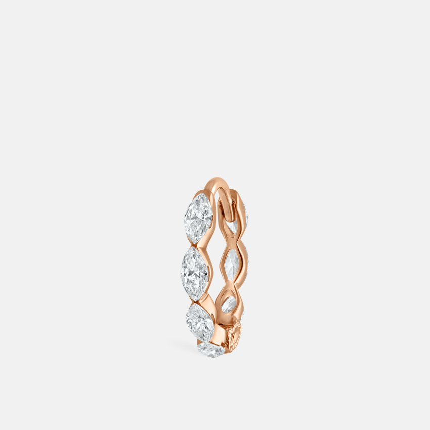 Set Diamond Marquise Hoop Earrings