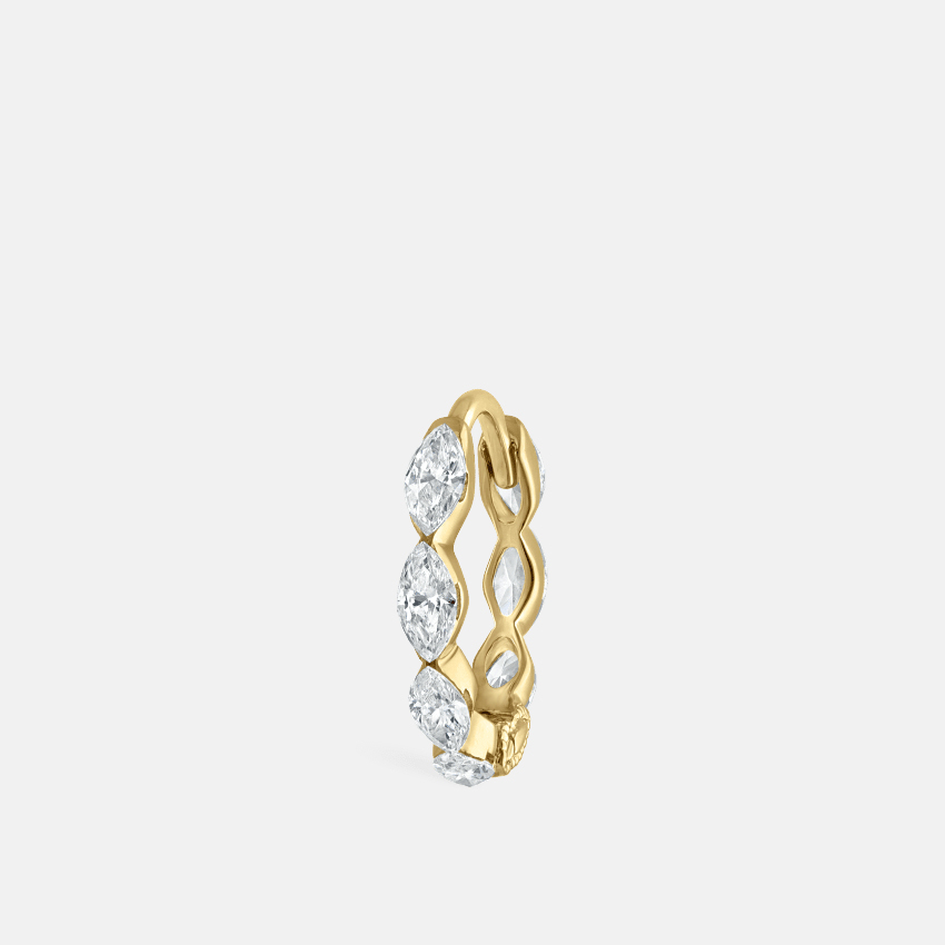 Set Diamond Marquise Hoop Earrings