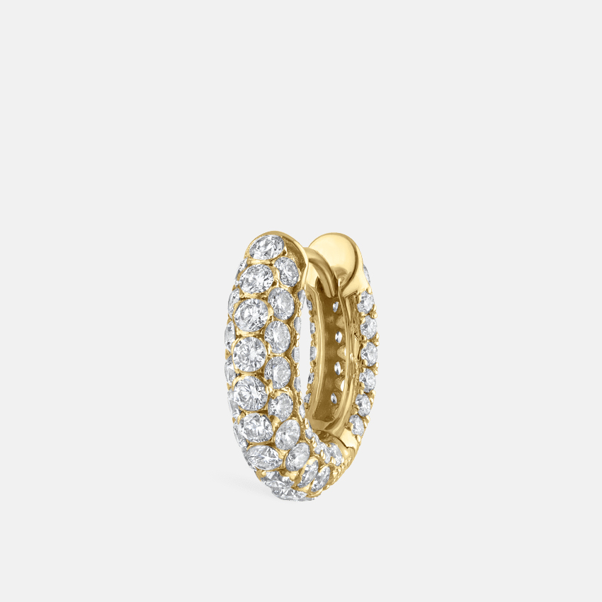  Set Diamond Three Row Hoop Earring