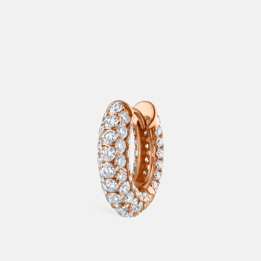  Set Diamond Three Row Hoop Earring