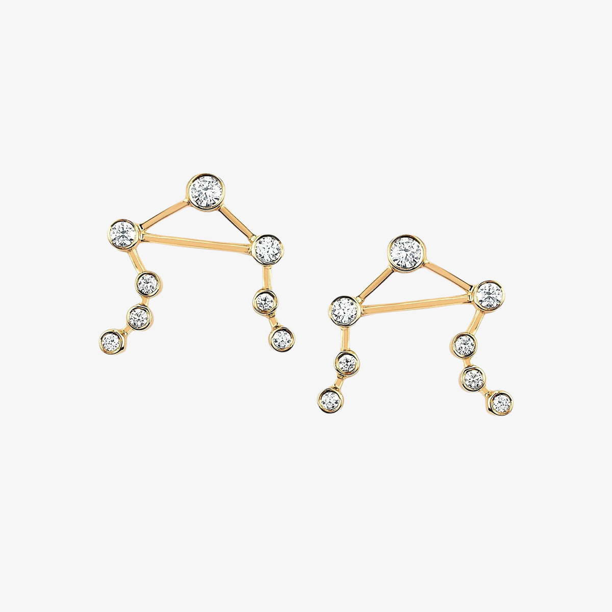 Libra Diamond Constellation Studs Earrings