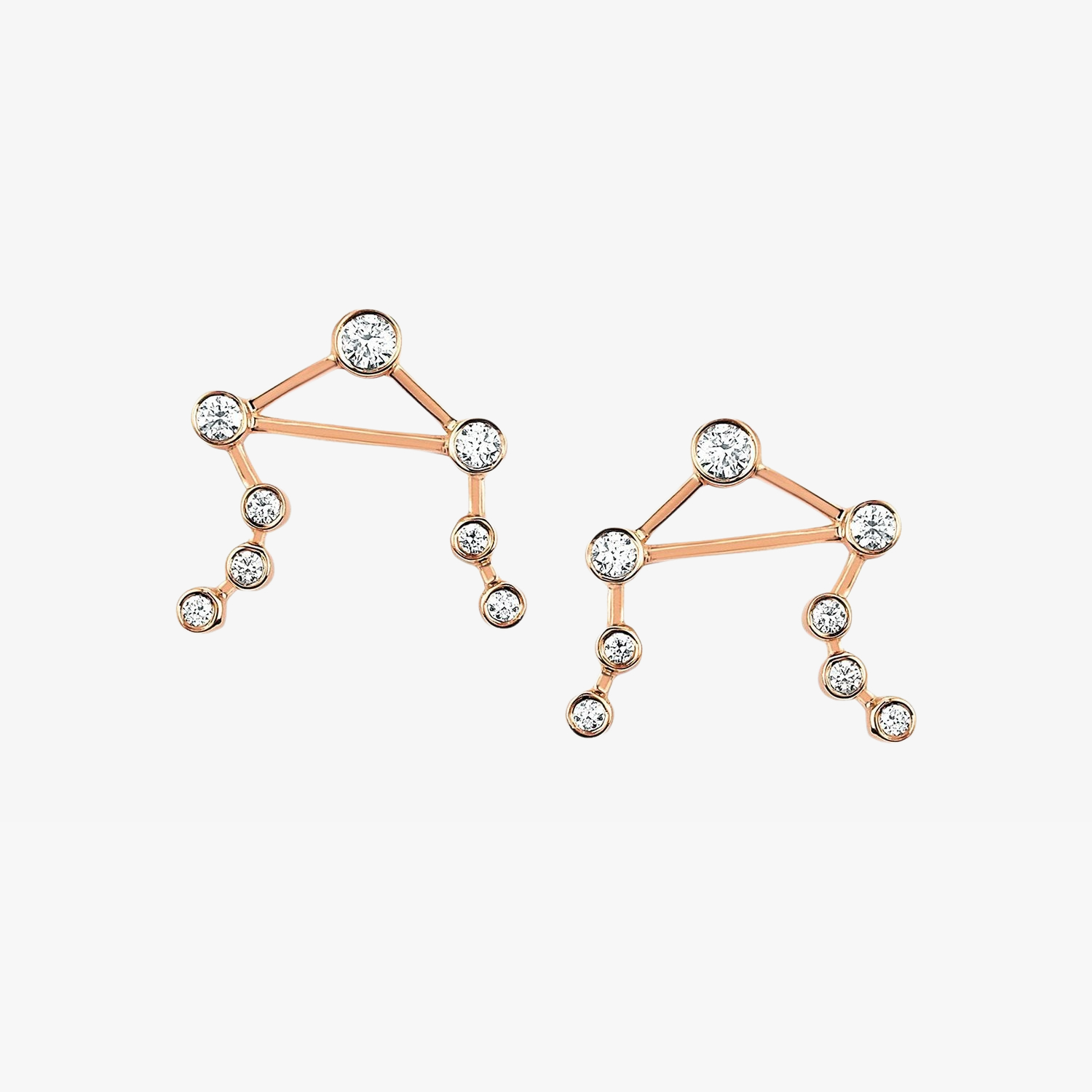 Libra Diamond Constellation Studs Earrings