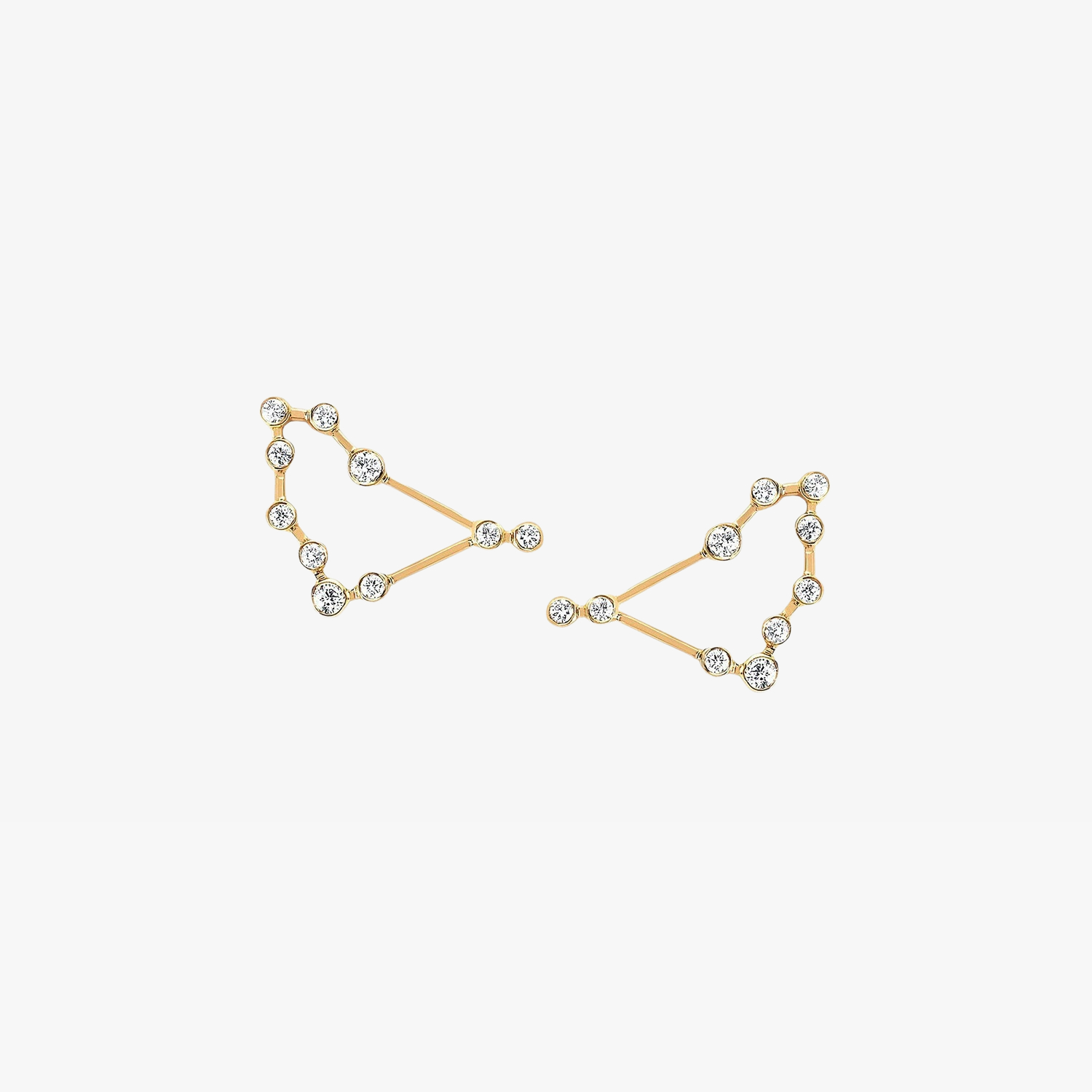 Capricorn Diamond Constellation Studs Earrings