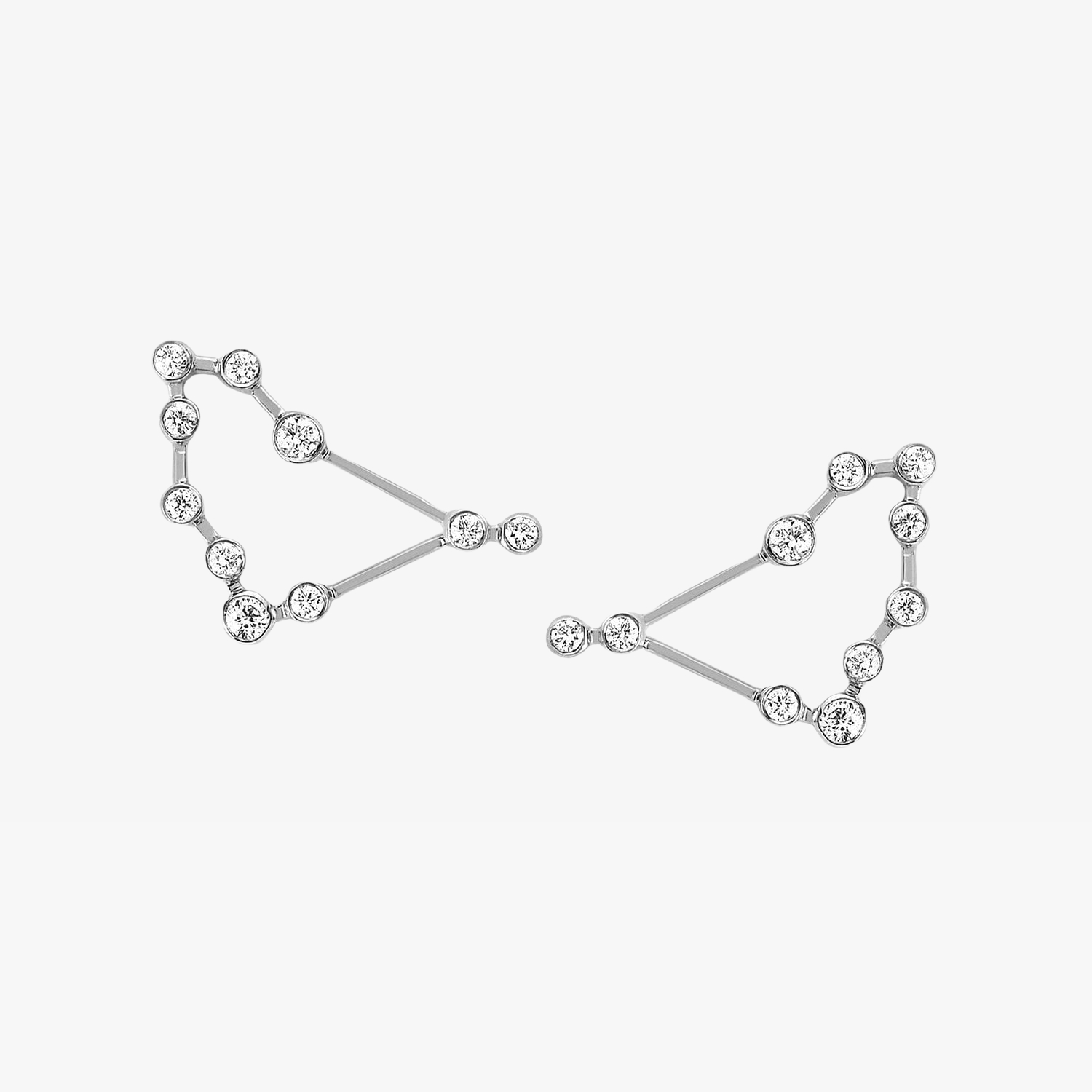 Capricorn Diamond Constellation Studs Earrings