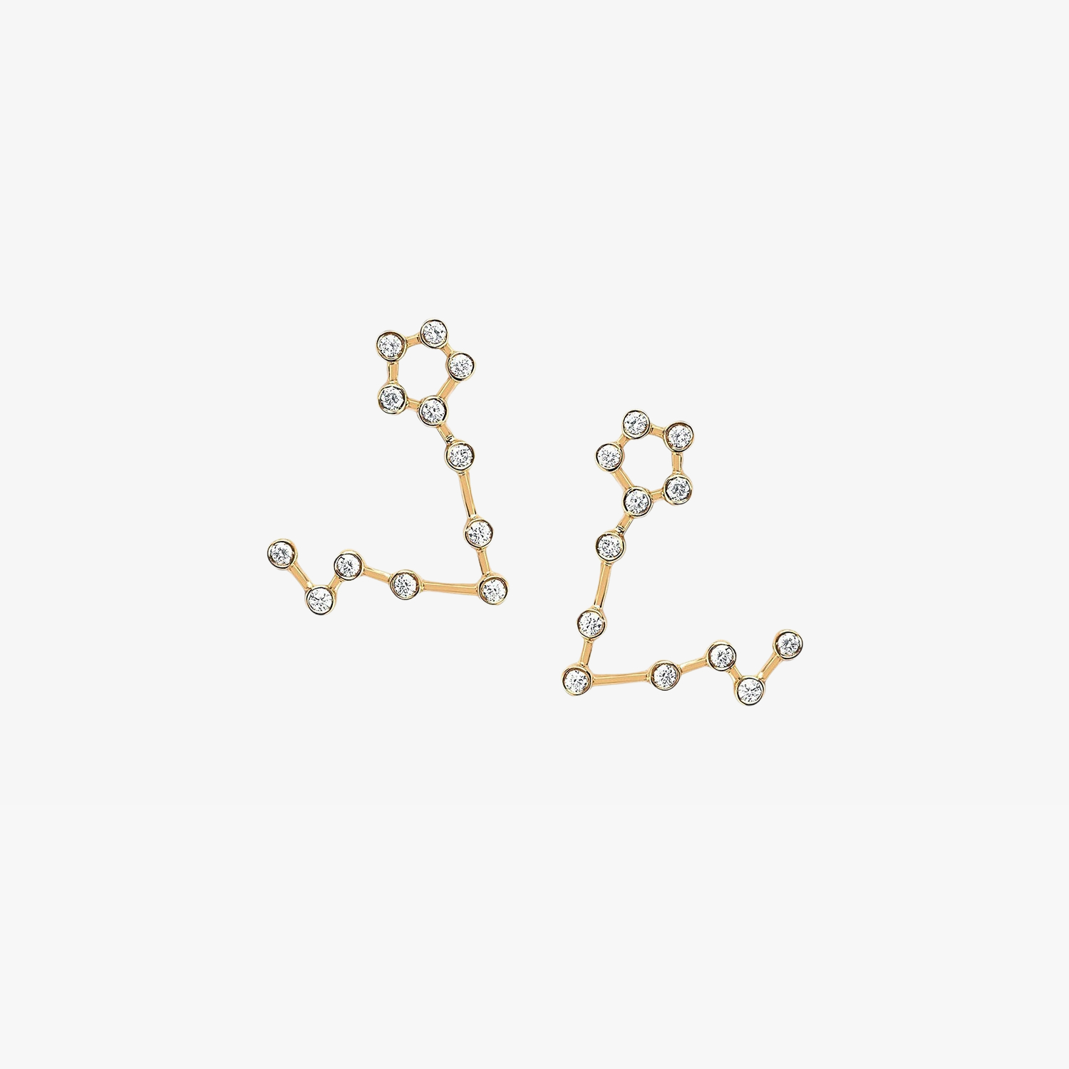Pisces Diamond Constellation Studs Earrings