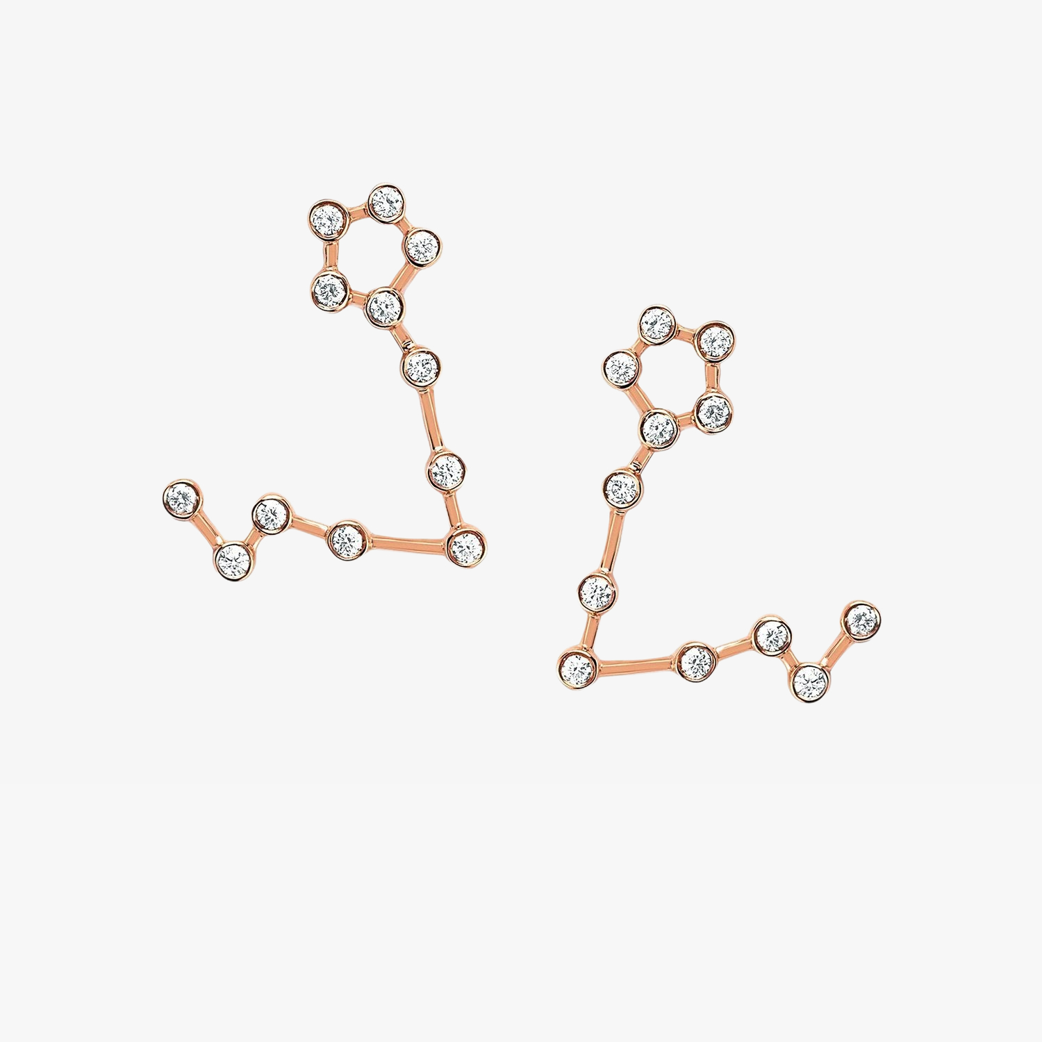 Pisces Diamond Constellation Studs Earrings