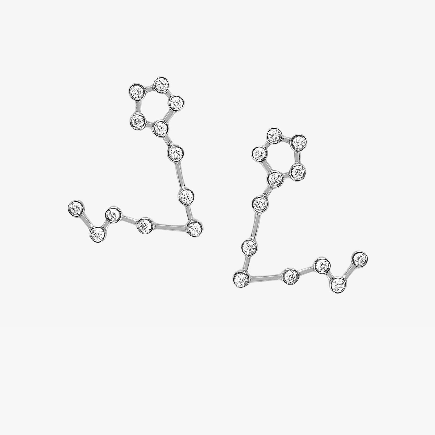 Pisces Diamond Constellation Studs Earrings