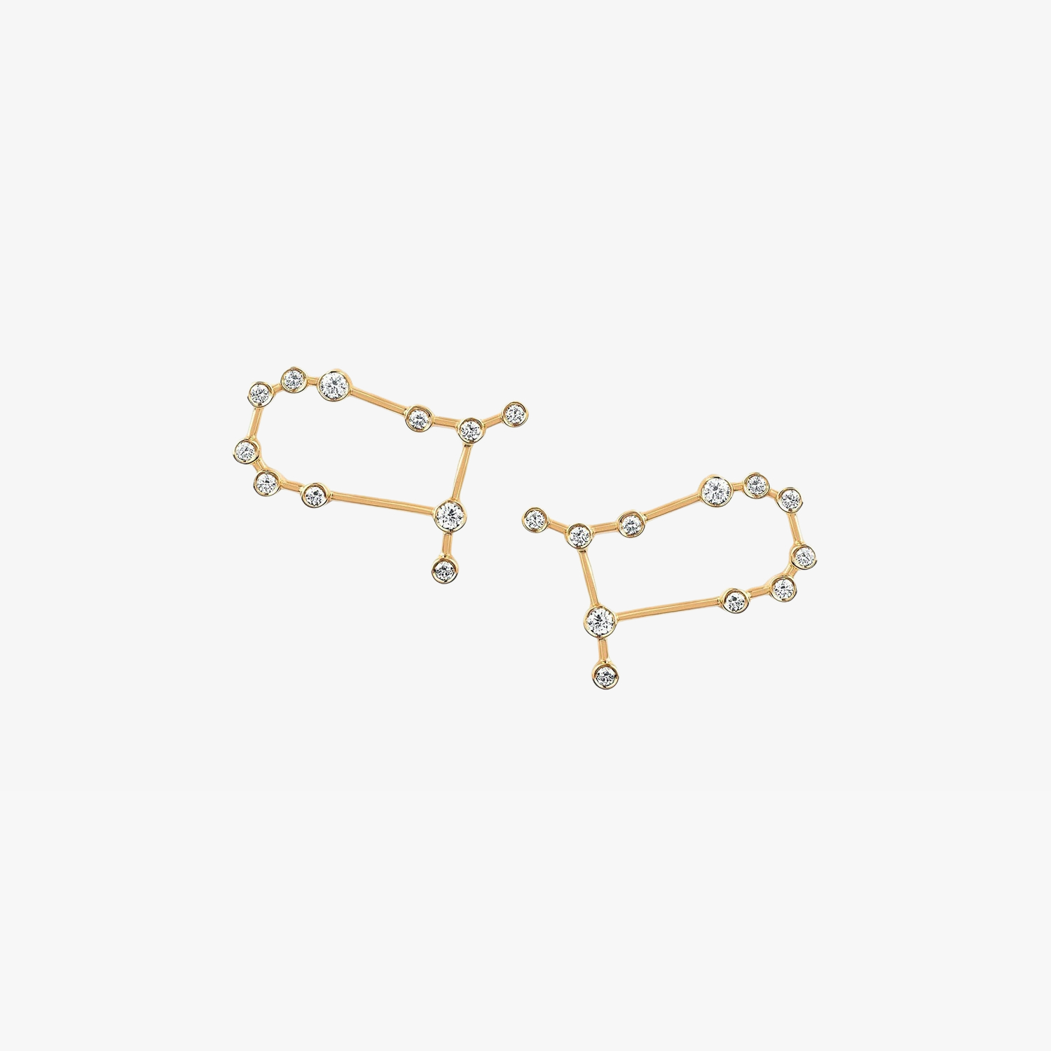 Gemini Diamond Constellation Studs Earrings