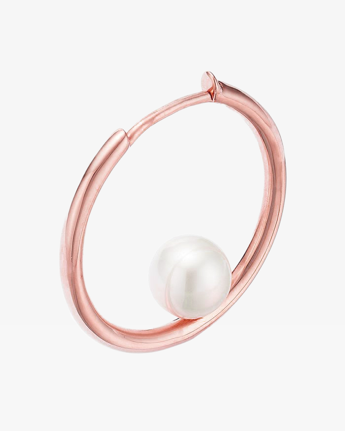 White Pearls Huggie Hoop Earrings