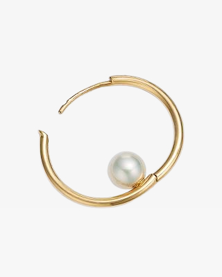 White Pearls Huggie Hoop Earrings