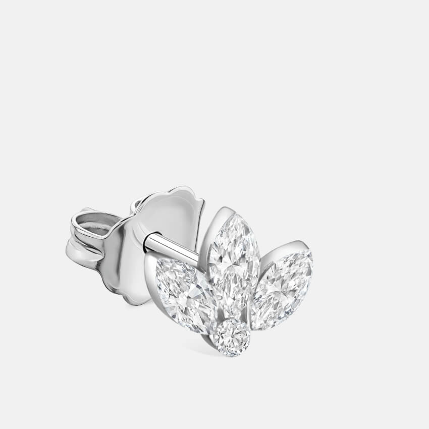 Set Diamond Lotus Stud Earrings
