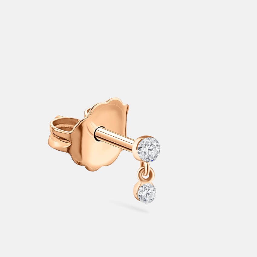 Set Diamond Dangle Studs Earrings