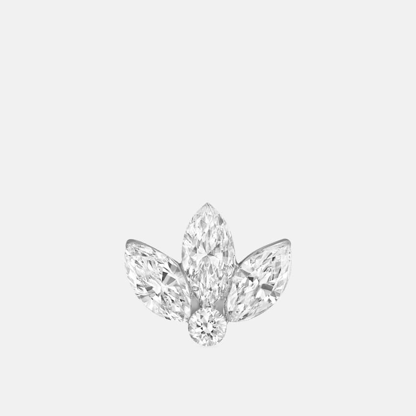 Set Diamond Lotus Stud Earrings
