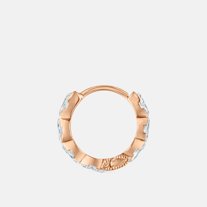 Set Diamond Marquise Hoop Earrings