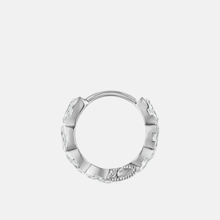 Set Diamond Marquise Hoop Earrings