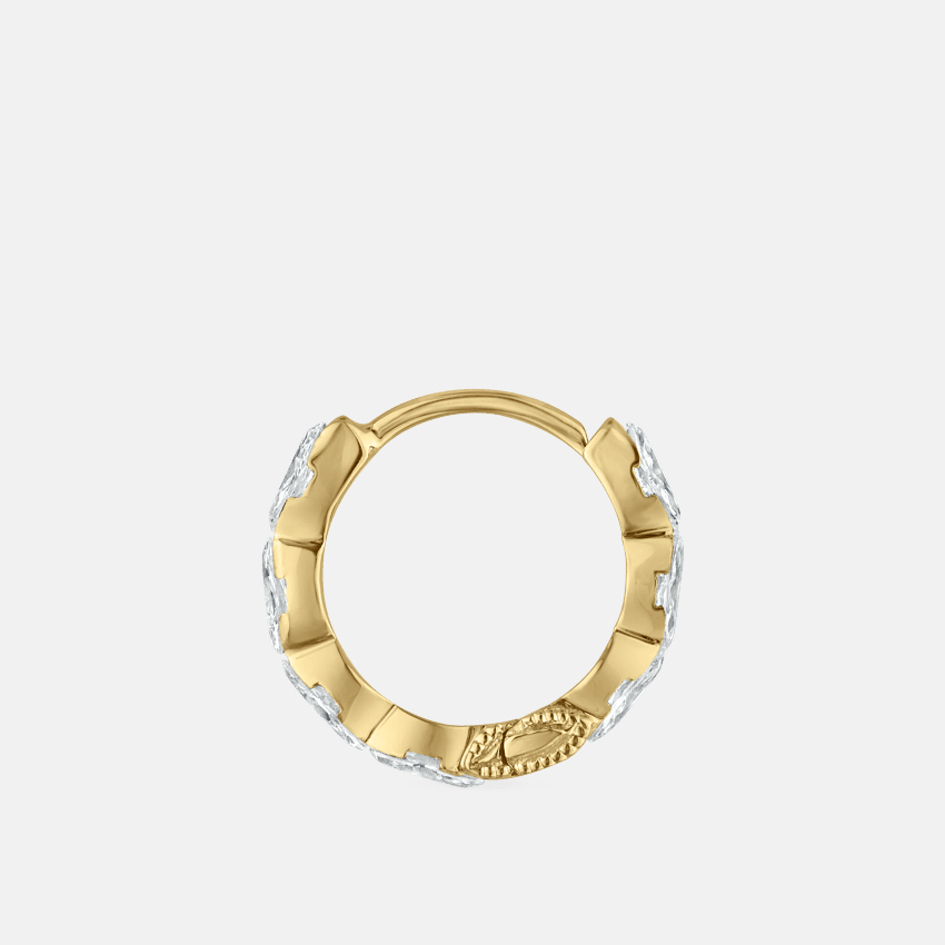 Set Diamond Marquise Hoop Earrings