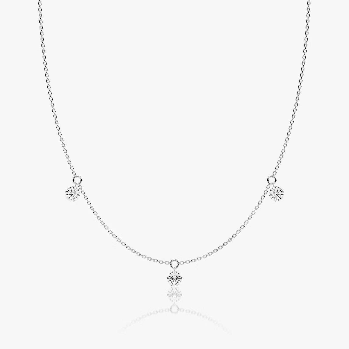3 Diamonds Floating Station Necklace - Intou