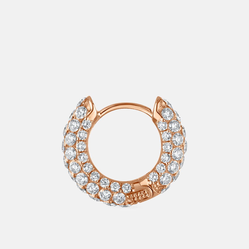  Set Diamond Three Row Hoop Earring