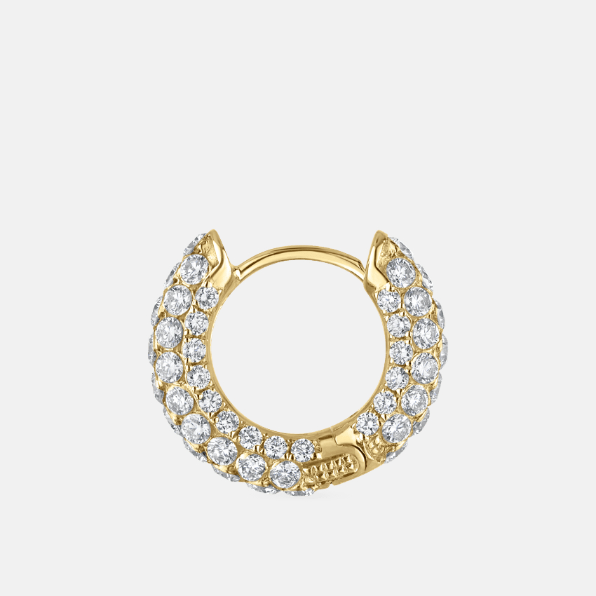  Set Diamond Three Row Hoop Earring