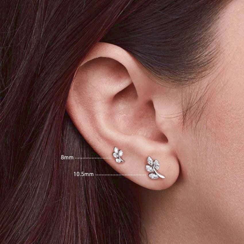 Set Diamond Bright Leaf Stud Earring