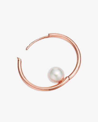 White Pearls Huggie Hoop Earrings