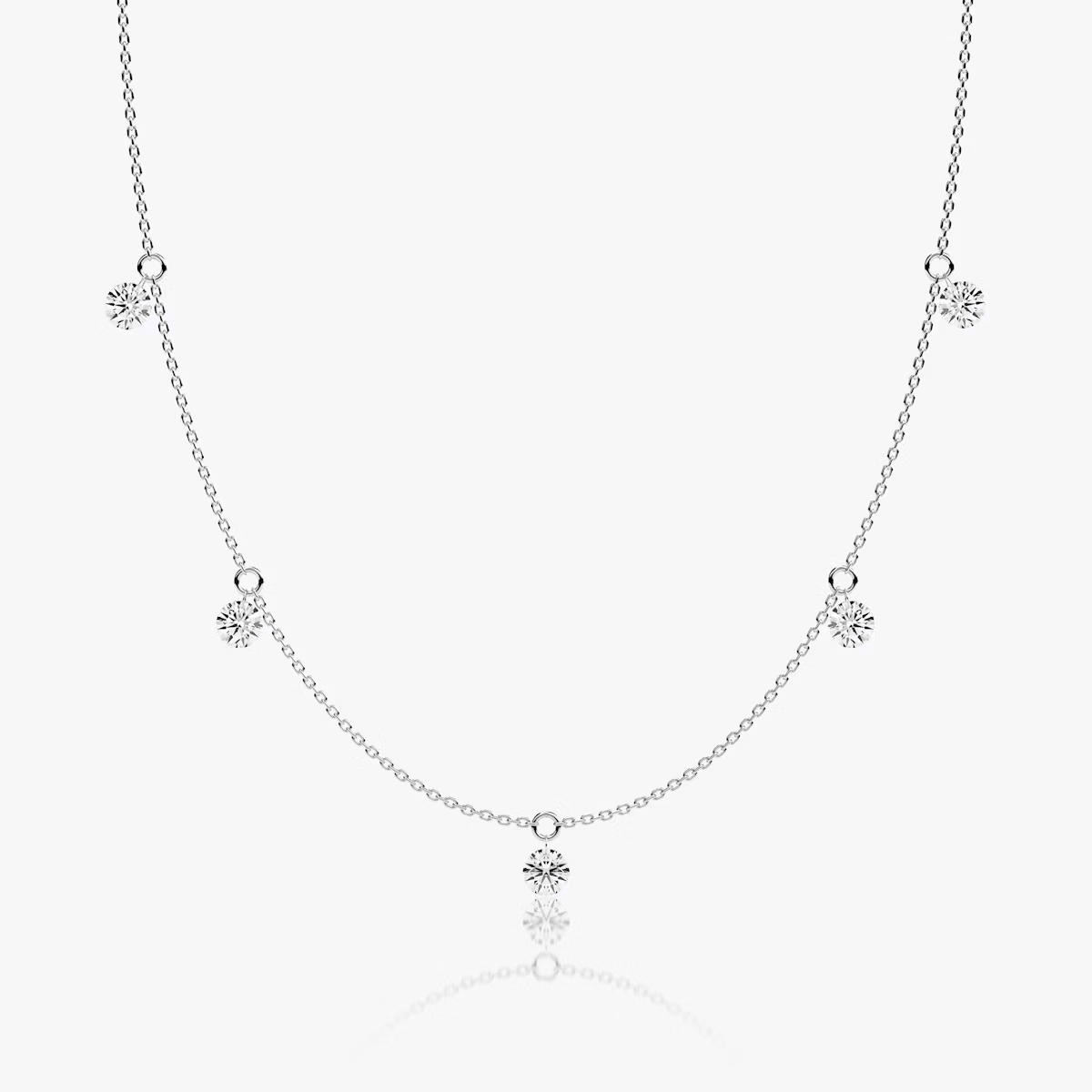 5 Diamonds Floating Station Necklace - Intou