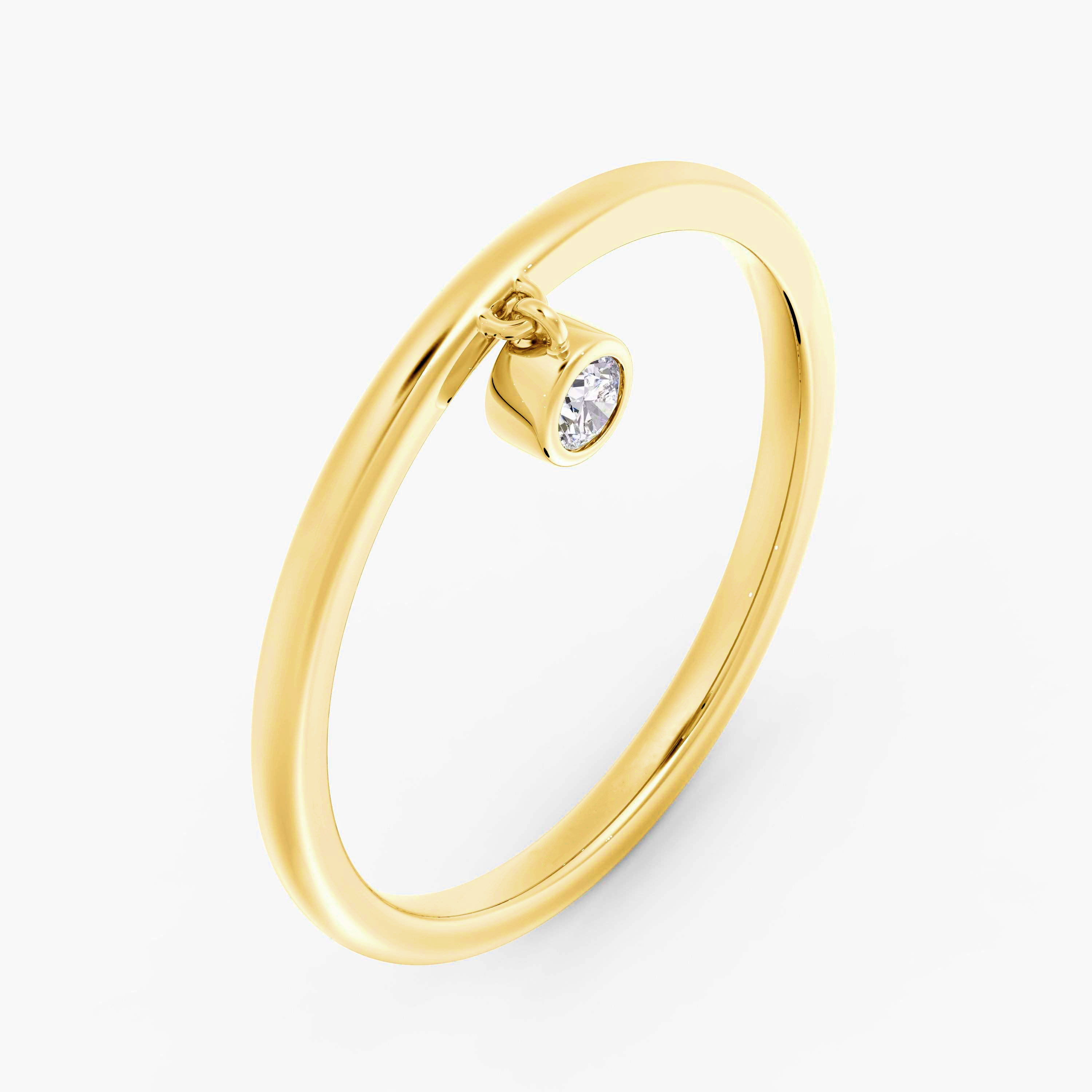 One Diamond Pendant Ring