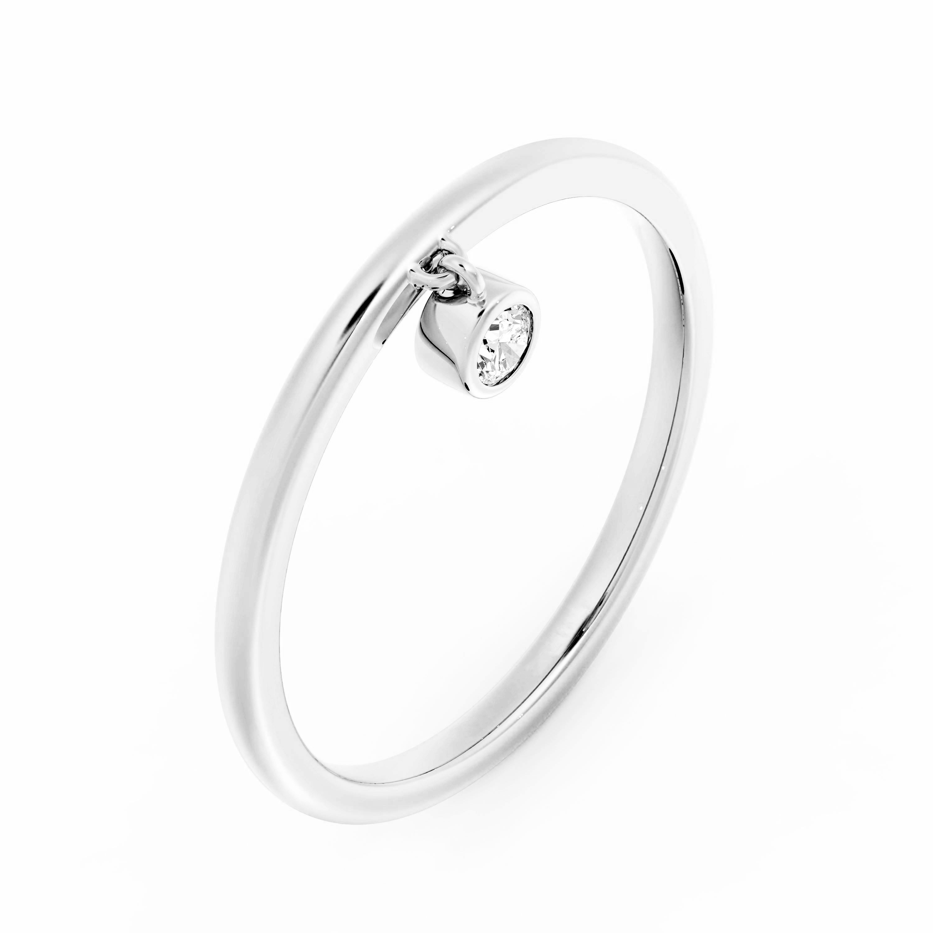 One Diamond Pendant Ring