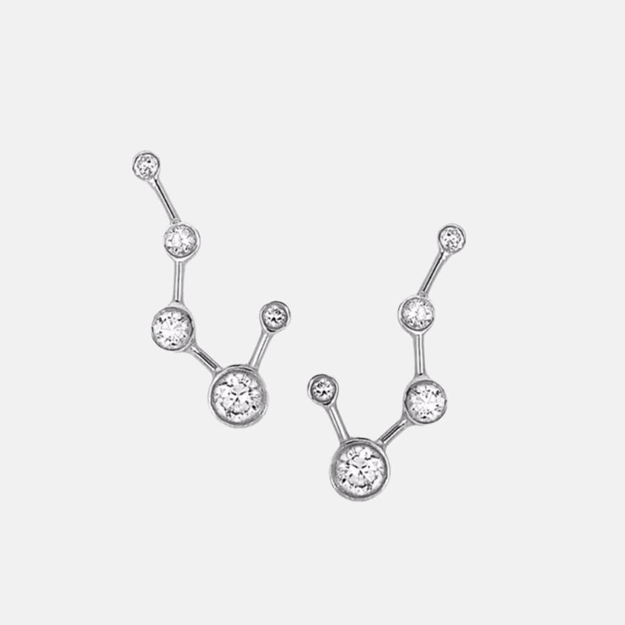 Big Dipper Diamond Constellation Studs Earrings