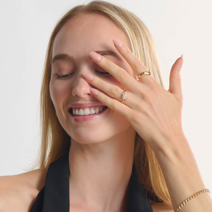 Curve Marquise Engagement Ring