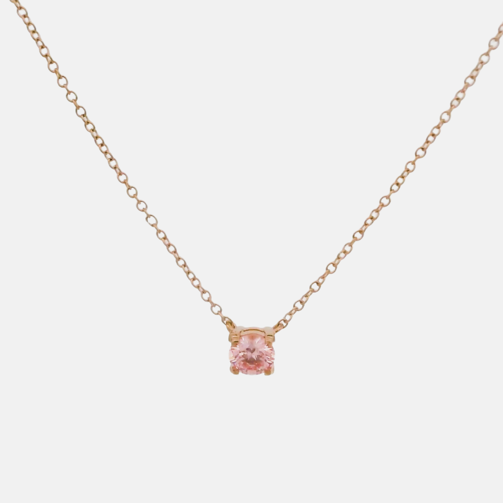  Pink Diamond Solitaire Necklace
