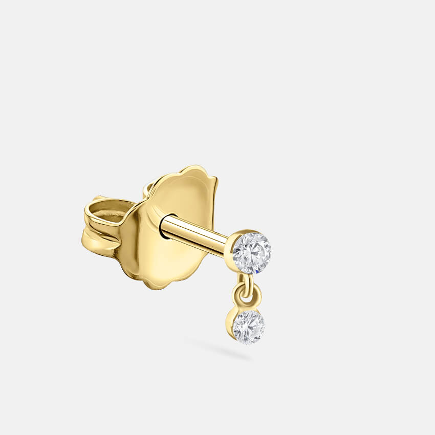 Set Diamond Dangle Studs Earrings