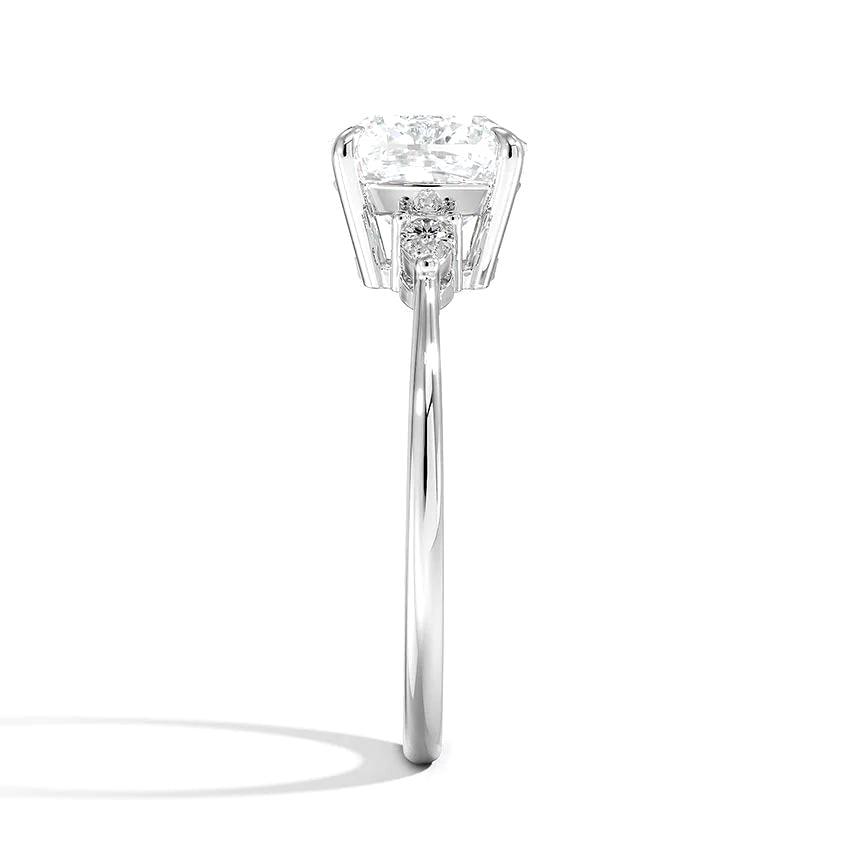 Cushion Cut Aria Three Stone Diamond Engagement Ring - Intou