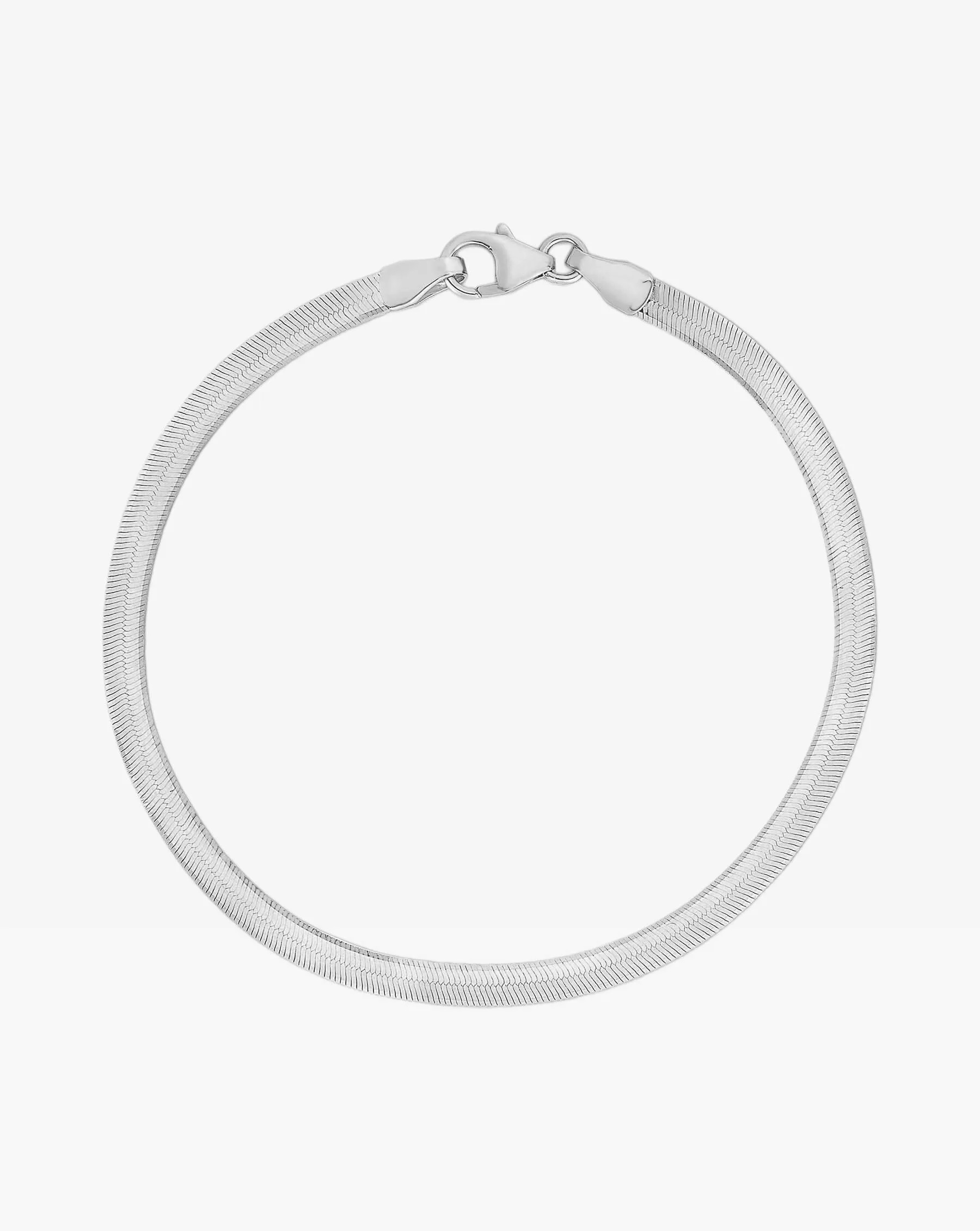 Flexible Flat Herringbone Link Chain Bracelet 