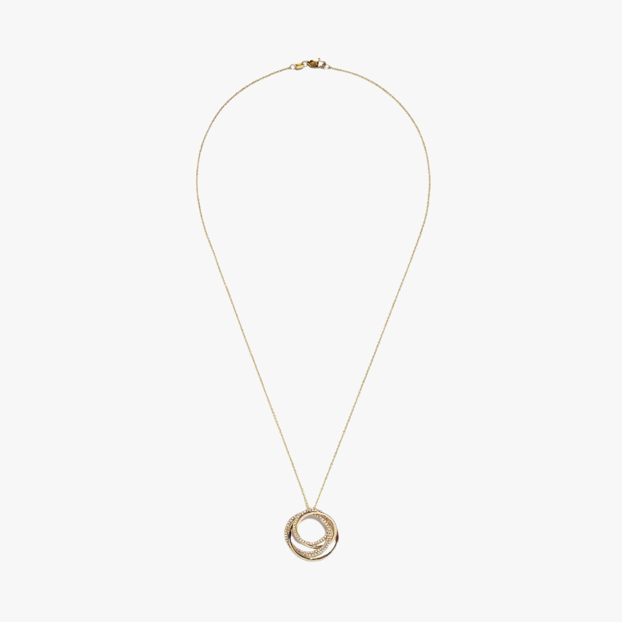 Diamond Circles Pendant Necklace - Intou