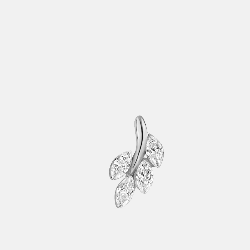 Set Diamond Bright Leaf Stud Earring