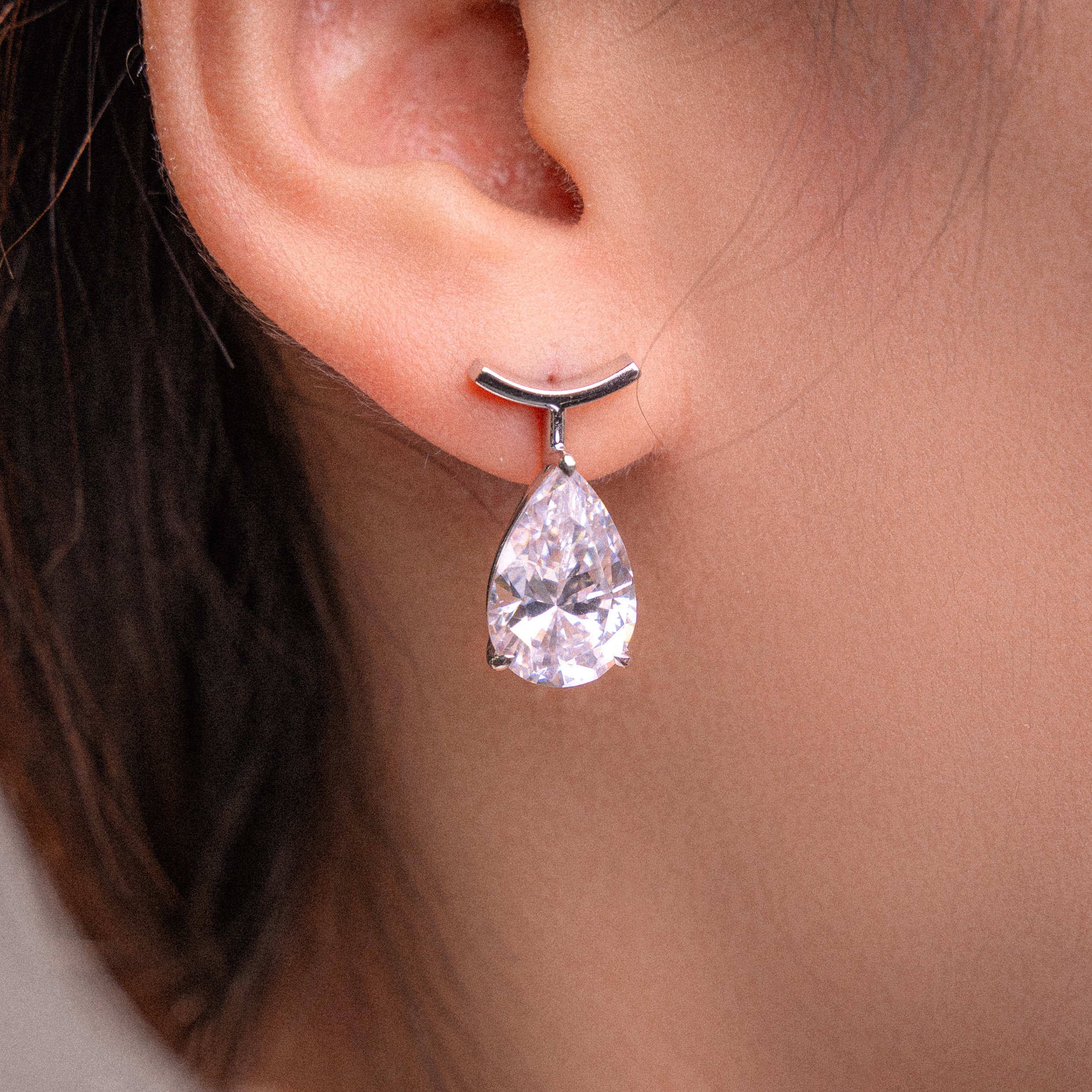  Smiley Face Pear Cut Diamond Stud Earrings