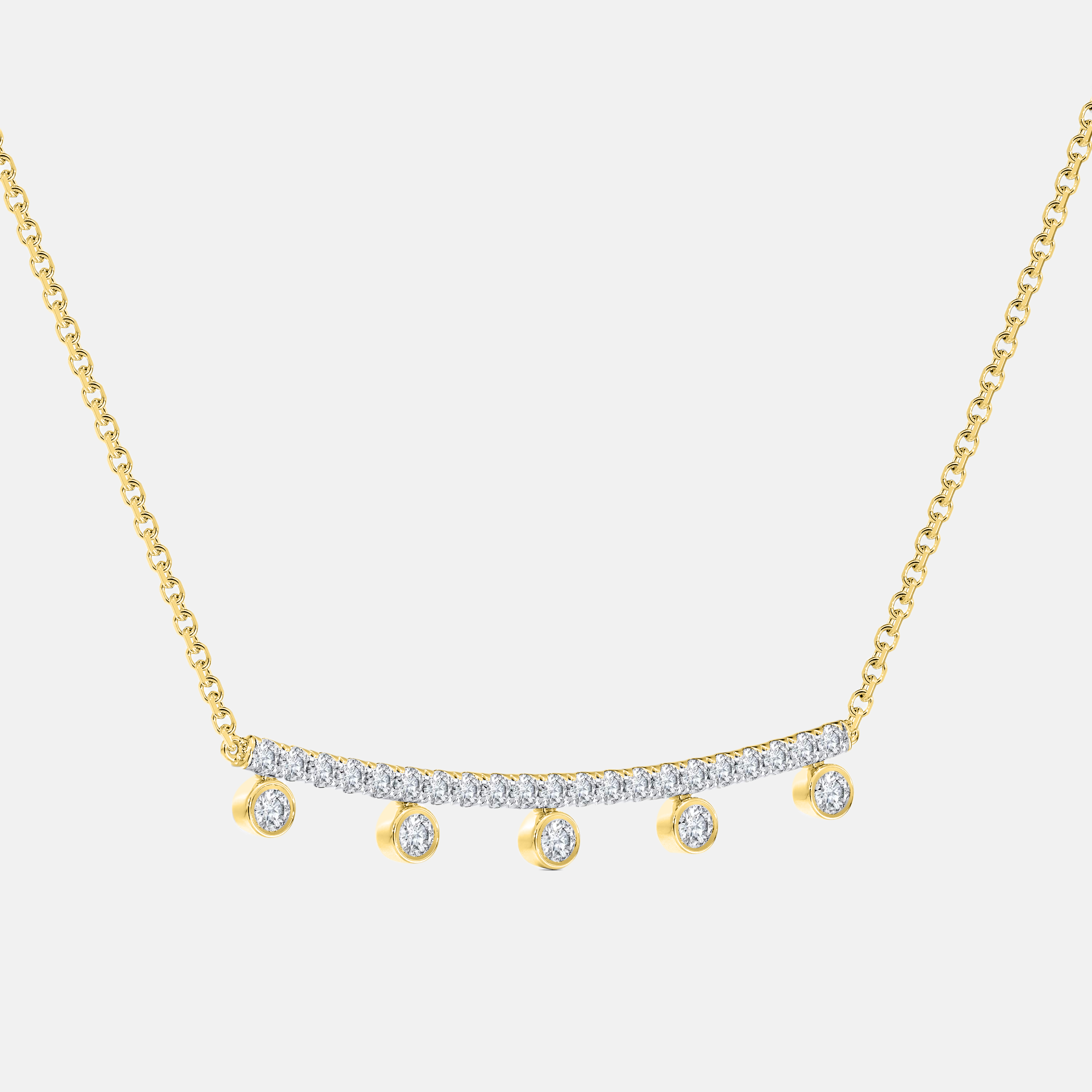 Multi-Diamond Chain Pendant Necklace