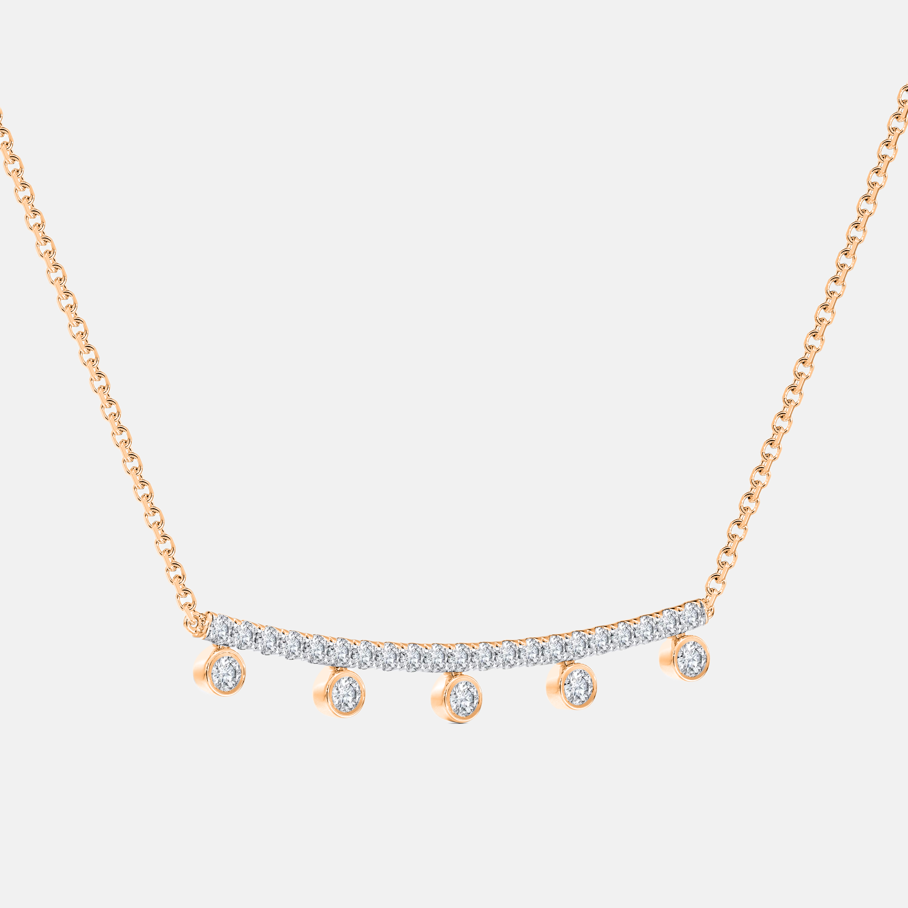 Multi-Diamond Chain Pendant Necklace