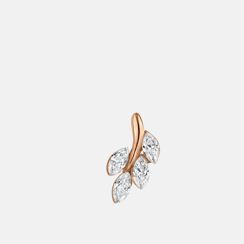 Set Diamond Bright Leaf Stud Earring