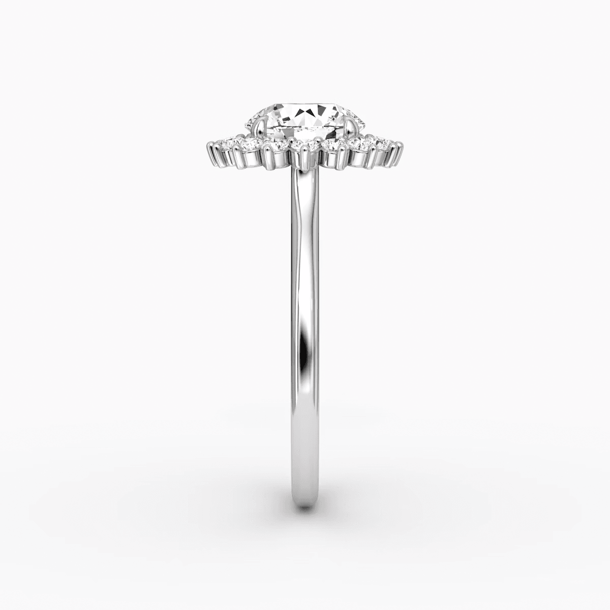 Floral Cathedral Round Cut Halo Engagement Ring - Intou