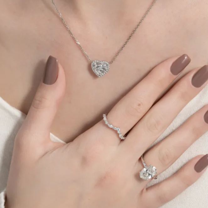 The Ariana Set With A 2.5 Carat Heart Lab Diamond